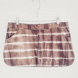 Free People Acacia tie dye leather skirt